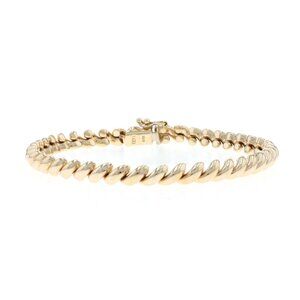 Yellow Gold San Marco Chain Bracelet 6 3/4" 14k